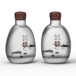 我愛醬小白酒瓶貼設計